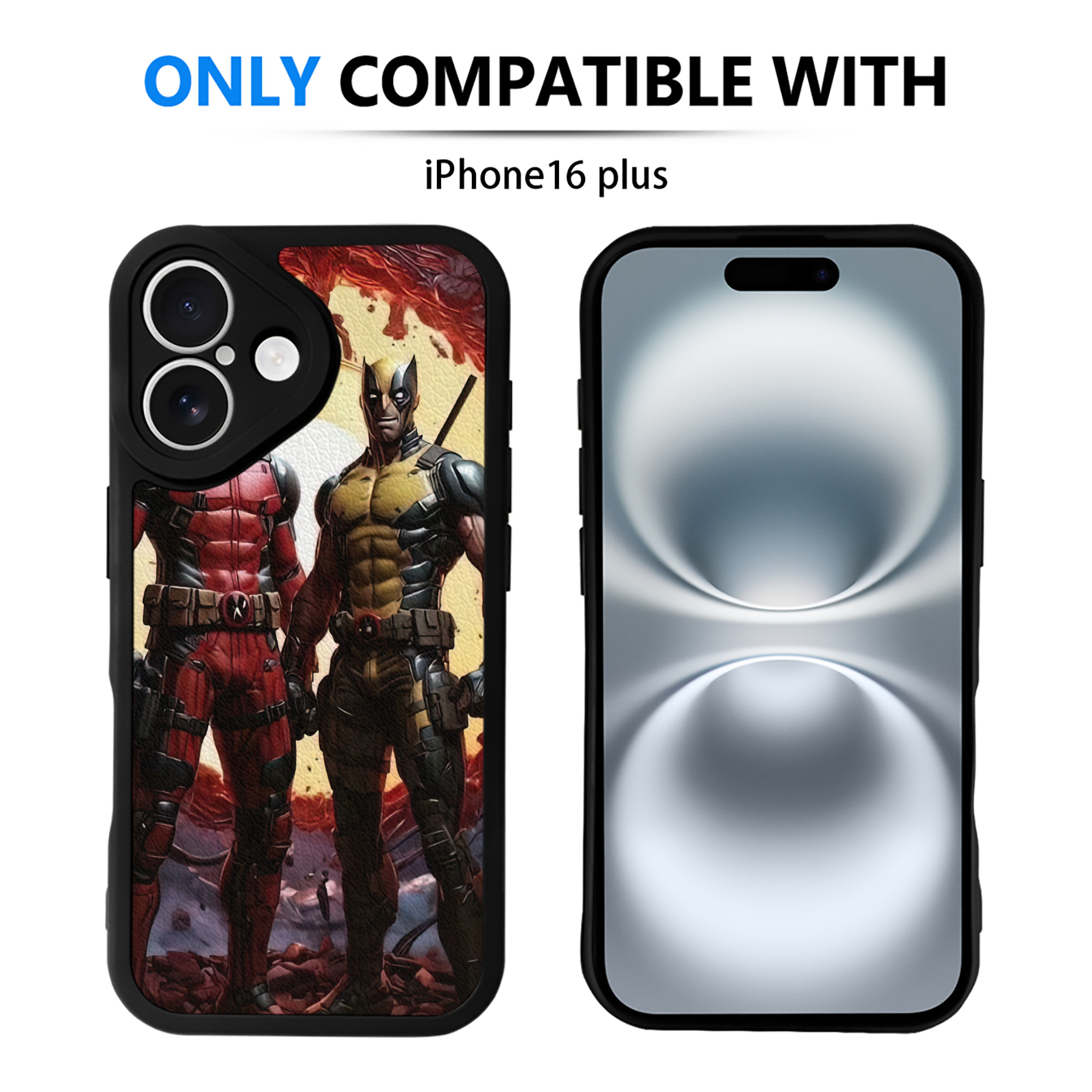 （画像用） Deadpool デッドプール 【iPhone 16シリーズ対応】シリコンスマホケース（レザー調） 材質：シリコン